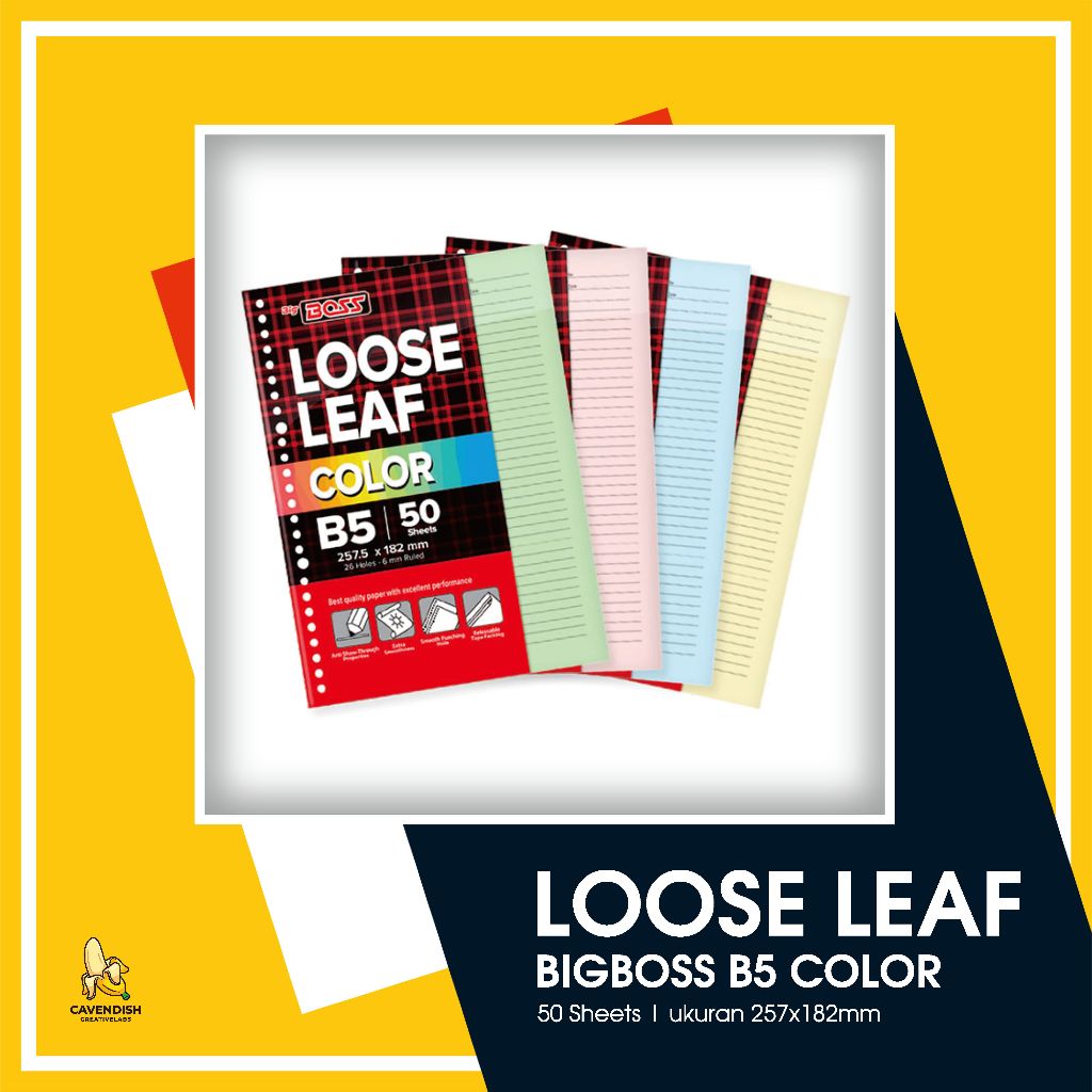 

LOOSE LEAF BIGBOSS | B5 257x182 mm | COLOR | 50 SHEET | ISI BINDER