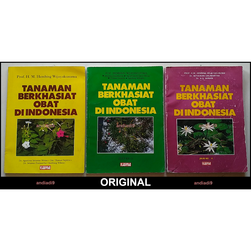 BUKU TANAMAN BERKHASIAT OBAT DI INDONESIA JILID 1 2 4 HEMBING WIJAYAKUSUMA ORIGINAL ASLI