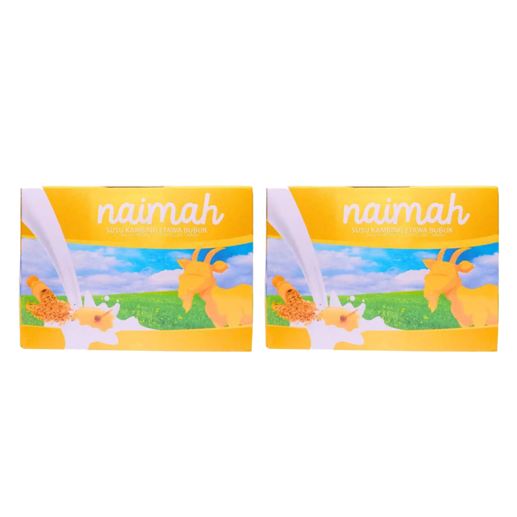 

2 BOX Susu Kambing Etawa Naima Naimah 200g – Susu Bubuk Herbal Propolis Bee Pollen BPOM
