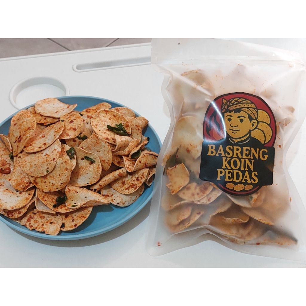

Basreng koin Pedas Daunjeruk