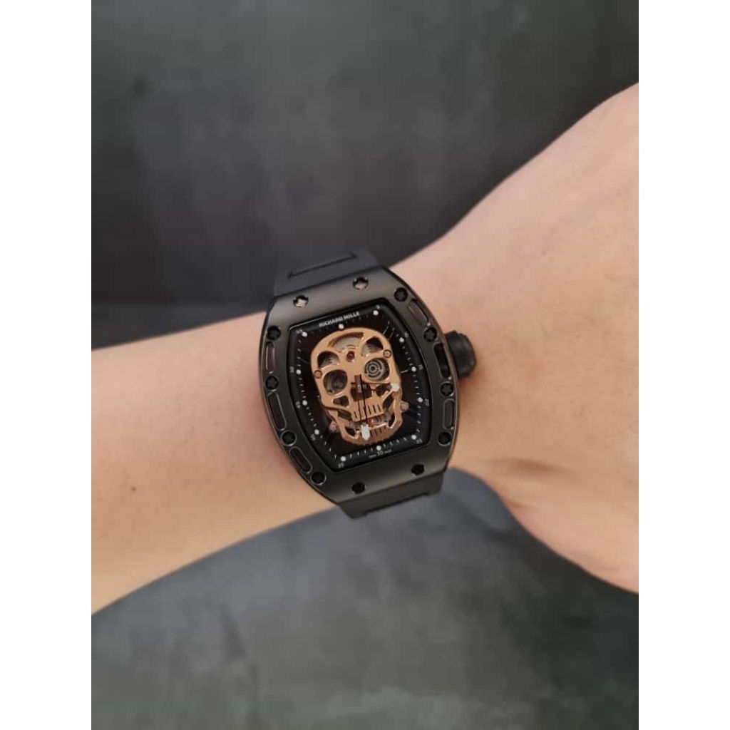 Jam RM Skull 052 Tengkorak skul automatic