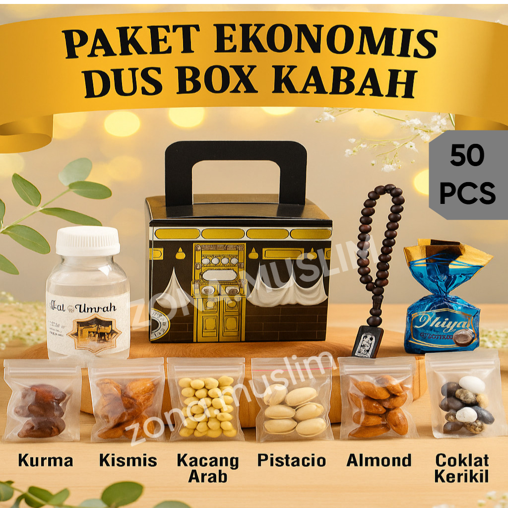 

Paket Oleh Oleh Haji dan Umroh dus Box Kabah 50PCS Paket A-H