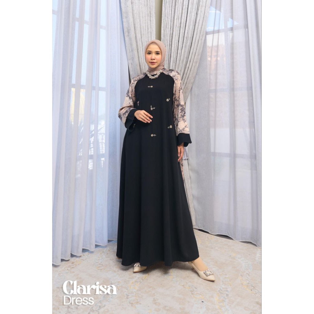 CLARISA DRESS / GAMIS PESTA JUMBO / DRESS MEWAH ORI BY MAREVI (HANYA SIZE JUMBO)