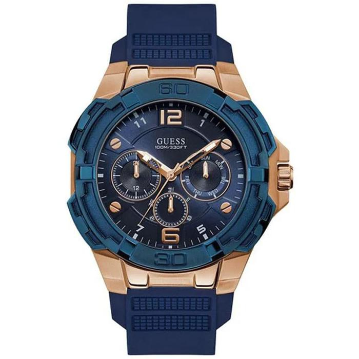 Guess W1254G3 Men Blue Dial Blue Silicone Strap