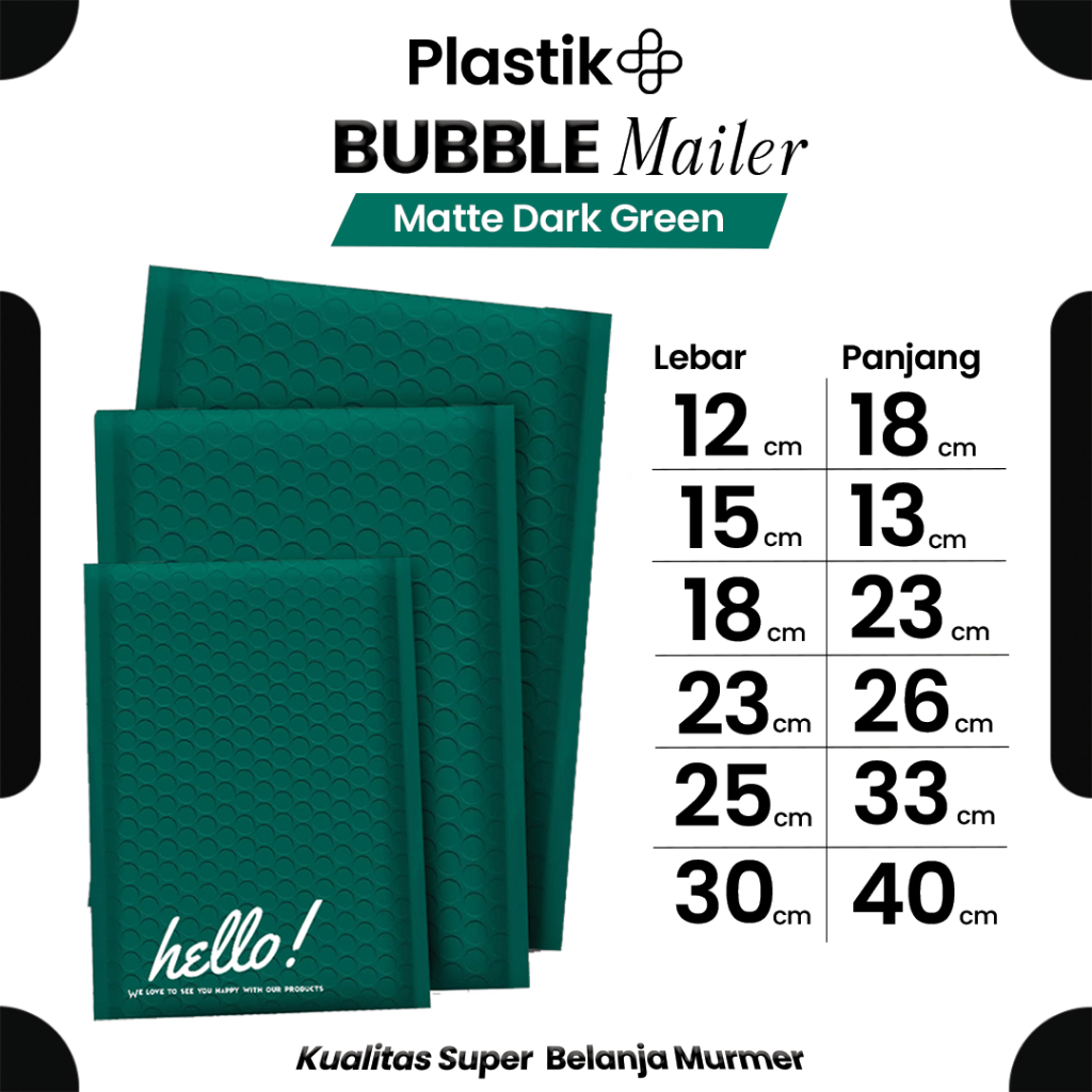 

Amplop Bubble Mailer Polos Varian Dark Green Hijau Harga Ecer Amplop Packing Hello Series Rusfet