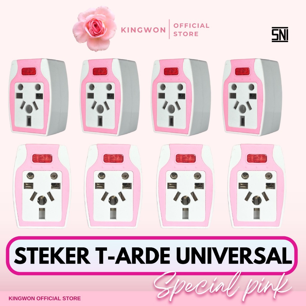 COLOKAN STEKER T SERBAGUNA PINK OVER STEKER T / COLOKAN LISTRIK T SERBAGUNA STOP KONTAK DEXICON SNI