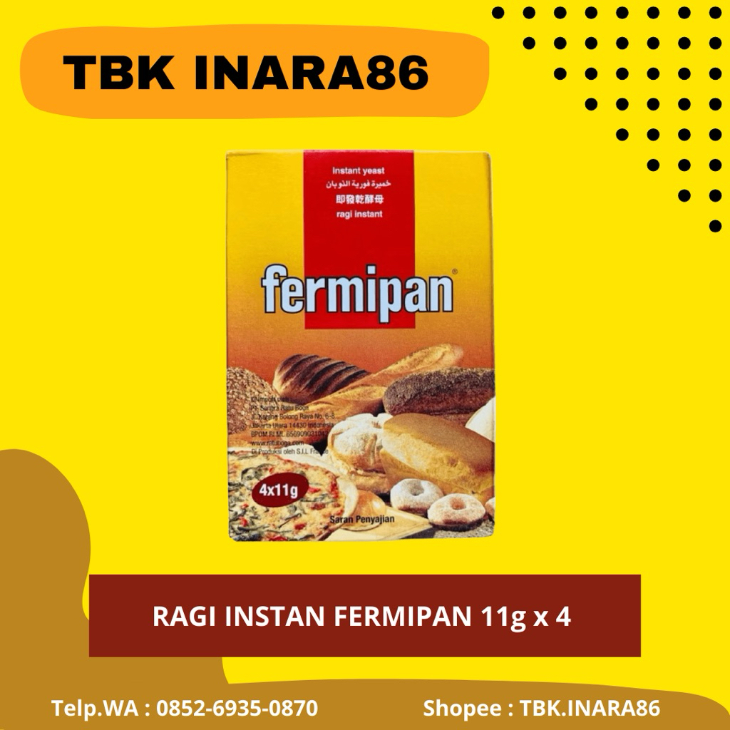

Ragi Fermipan 11 g – Ragi Instan Pengembang Roti & Kue