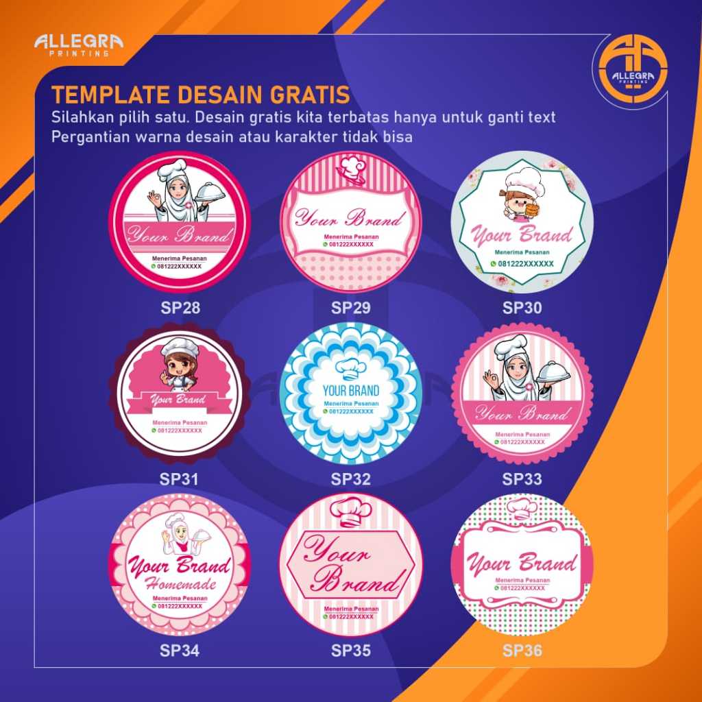 

Stiker Makanan / Stiker Label Makanan / Stiker Kemasan 6cm x 6cm