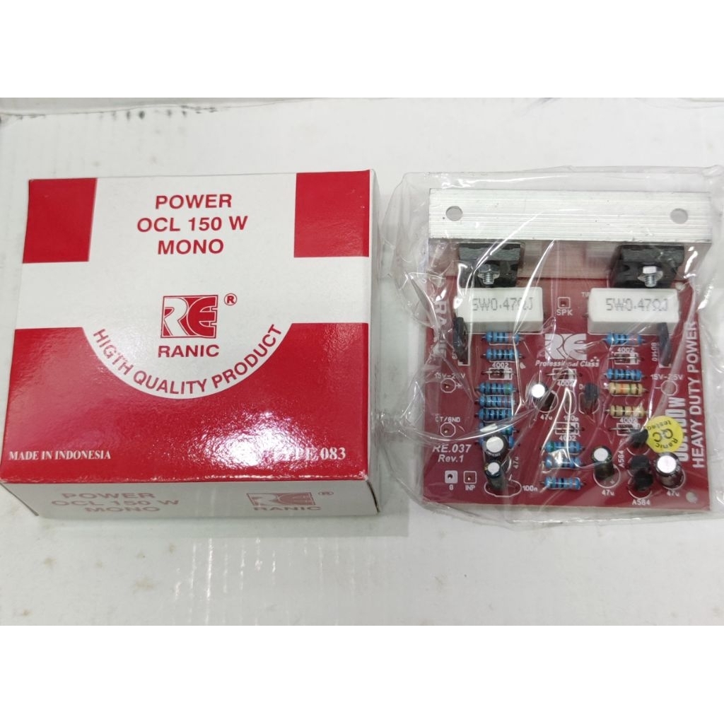 RANIC KIT POWER OCL MONO 150WATT + TRANSISTOR TIP 2955/3055 TYPE(083)
