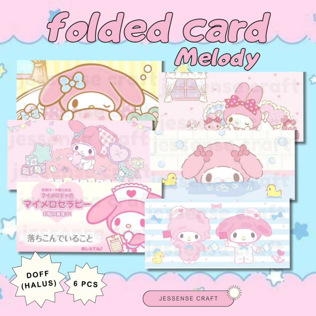 

Hang Tag Folded Card (Kartu Lipat) My Melody Dekorasi Packing Photocard