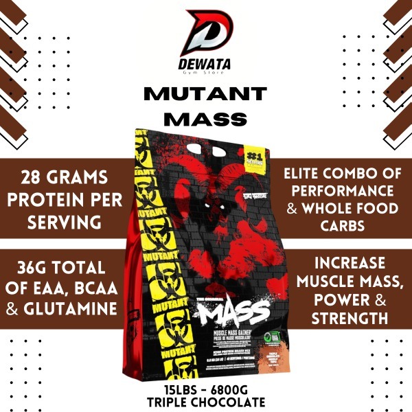 Mutant MASS 15 Lbs Weight Gainer USA Import BPOM Susu Bulking