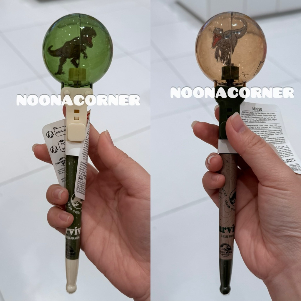 

Miniso x Jurassic World ‼️ Ballpoint Pen Egg Shell Jurassic World Collections (1.0mm Black) Brown / Green