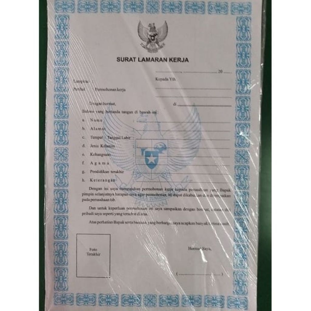 

BLANKO LAMARAN KERJA/BLANKO CV ISI 100 LBR