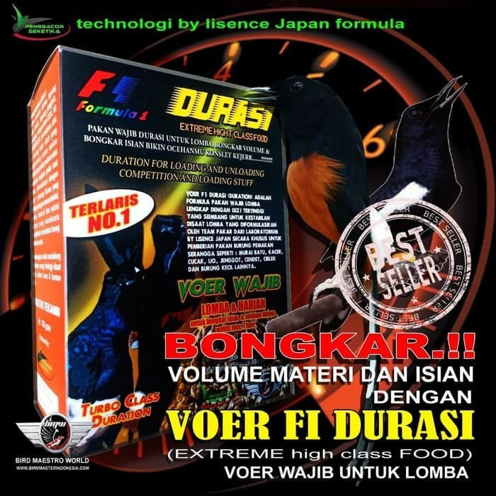Voer F1 Durasi Pakan Wajib Lomba Burung Murai semakin Fighter dan Gacor