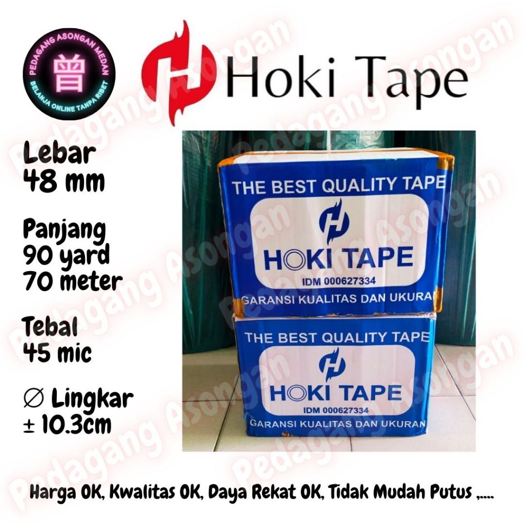 

Lakban HOKI Bening 48mm x 90Yard (1 Slop = 6 Pcs)