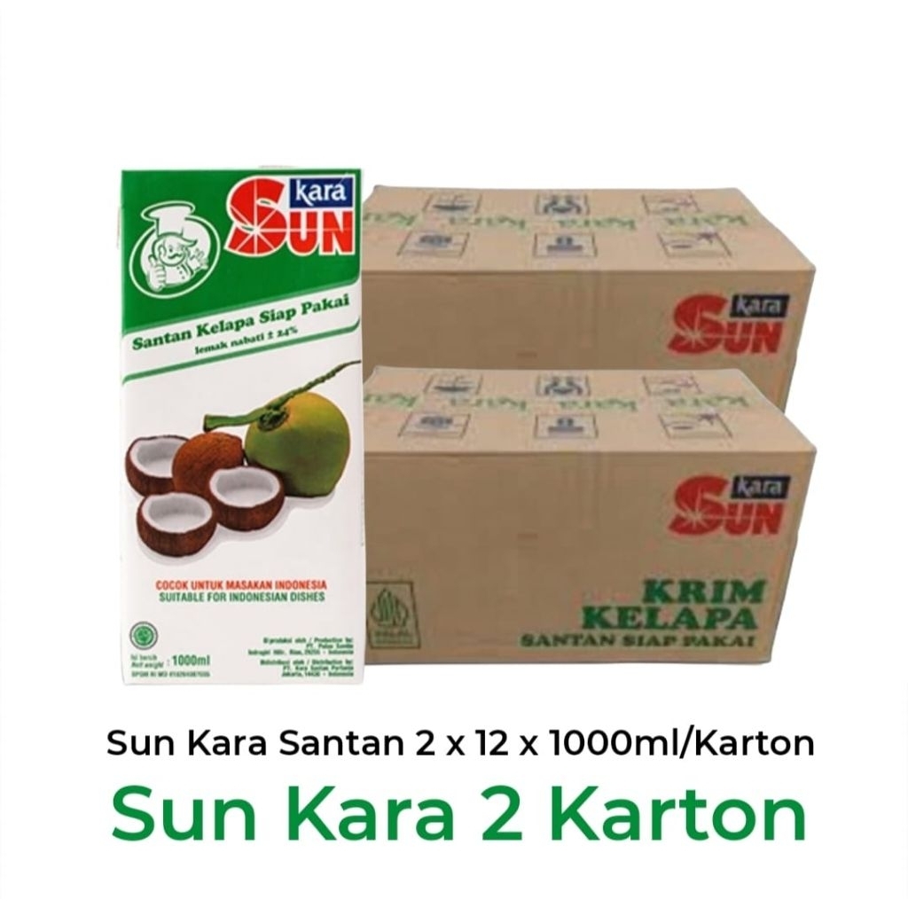 

Sun Kara Santan Kelapa Siap Pakai 24 x 1000ml/karton