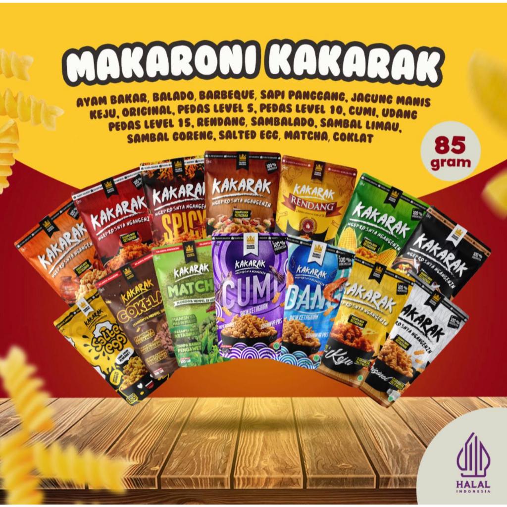 

Makaroni Spiral Fusili Goreng Kakarak 85gr - Cemilan Makaroni Goreng Aneka Rasa