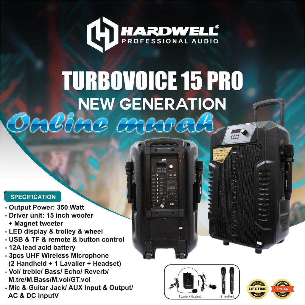 hardwell turbovoice 15pro 15inch blutooth hardwell turbovoice 15 pro