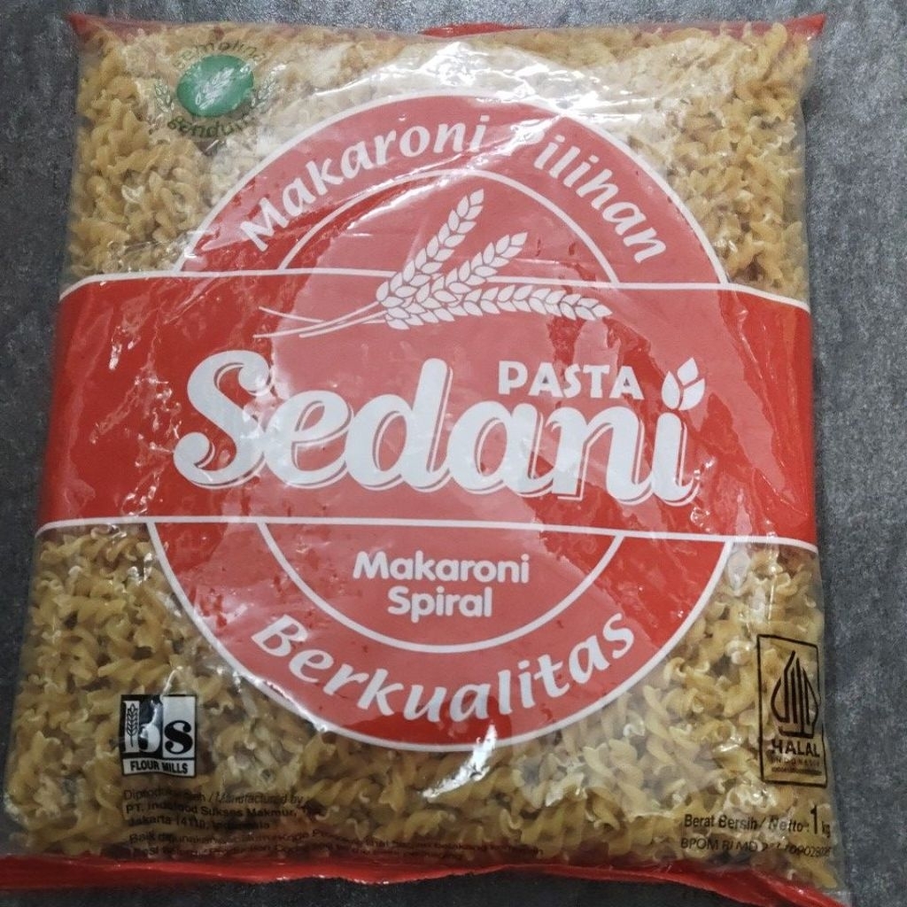 

Sedani Makaroni spiral kemasan 1Kg / Repack 200gr