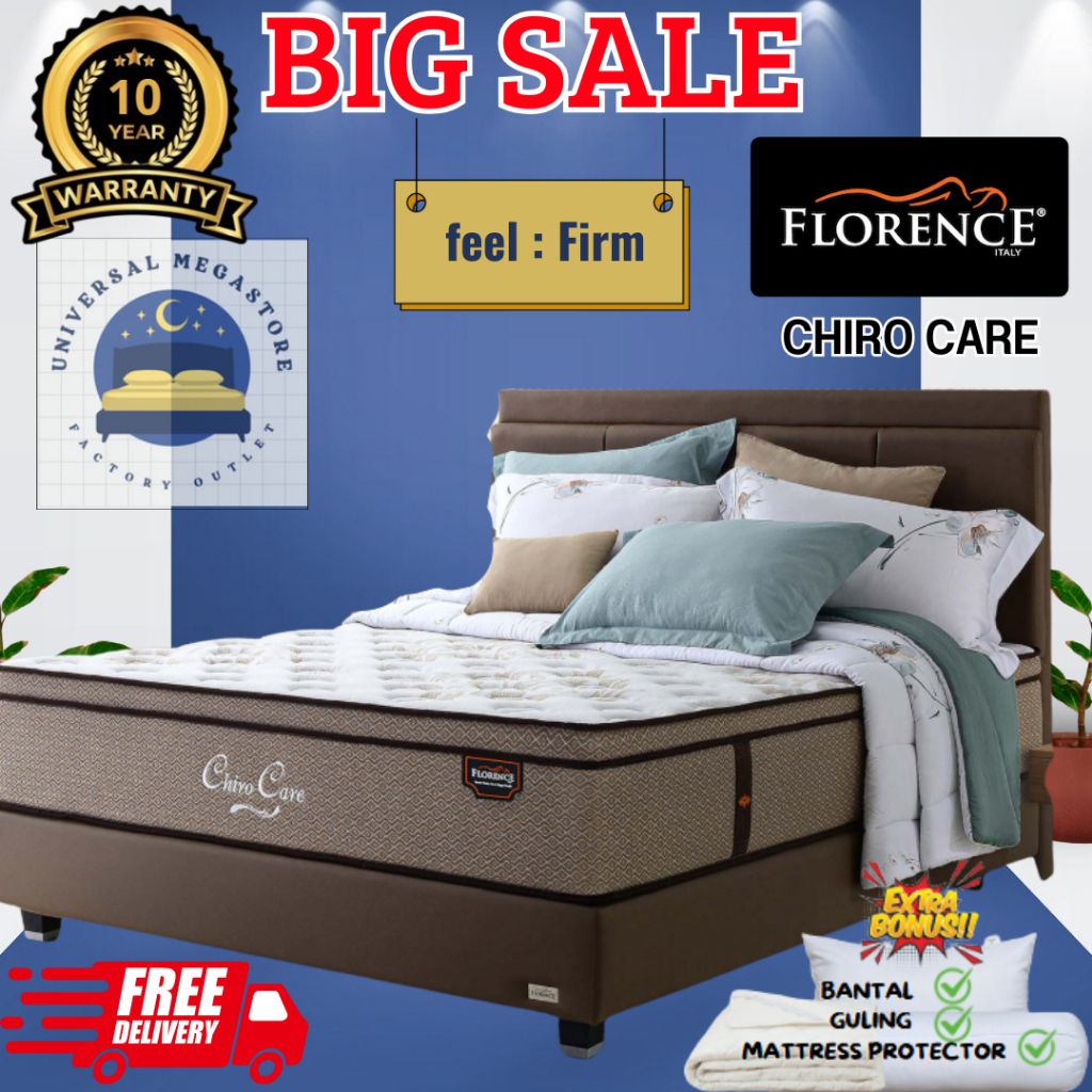 FLORENCE Kasur POCKET Springbed NEW CHIRO CARE Firm Keras Pillow Top ukuran 100x200 120x200 160x200 