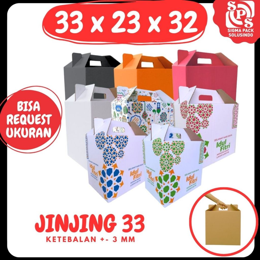 

Box Jinjing 33x23x32 Gable Box Kardus Packing Eid Mubarok Bingkisan /Parcel/Lebaran/idul Fitri