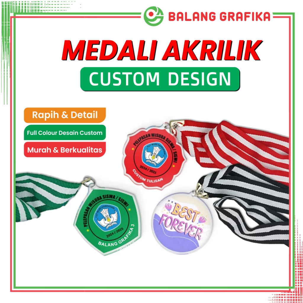 

Medali Wisuda Kelulusan Perpisahan Sekolah Akrilik Custom