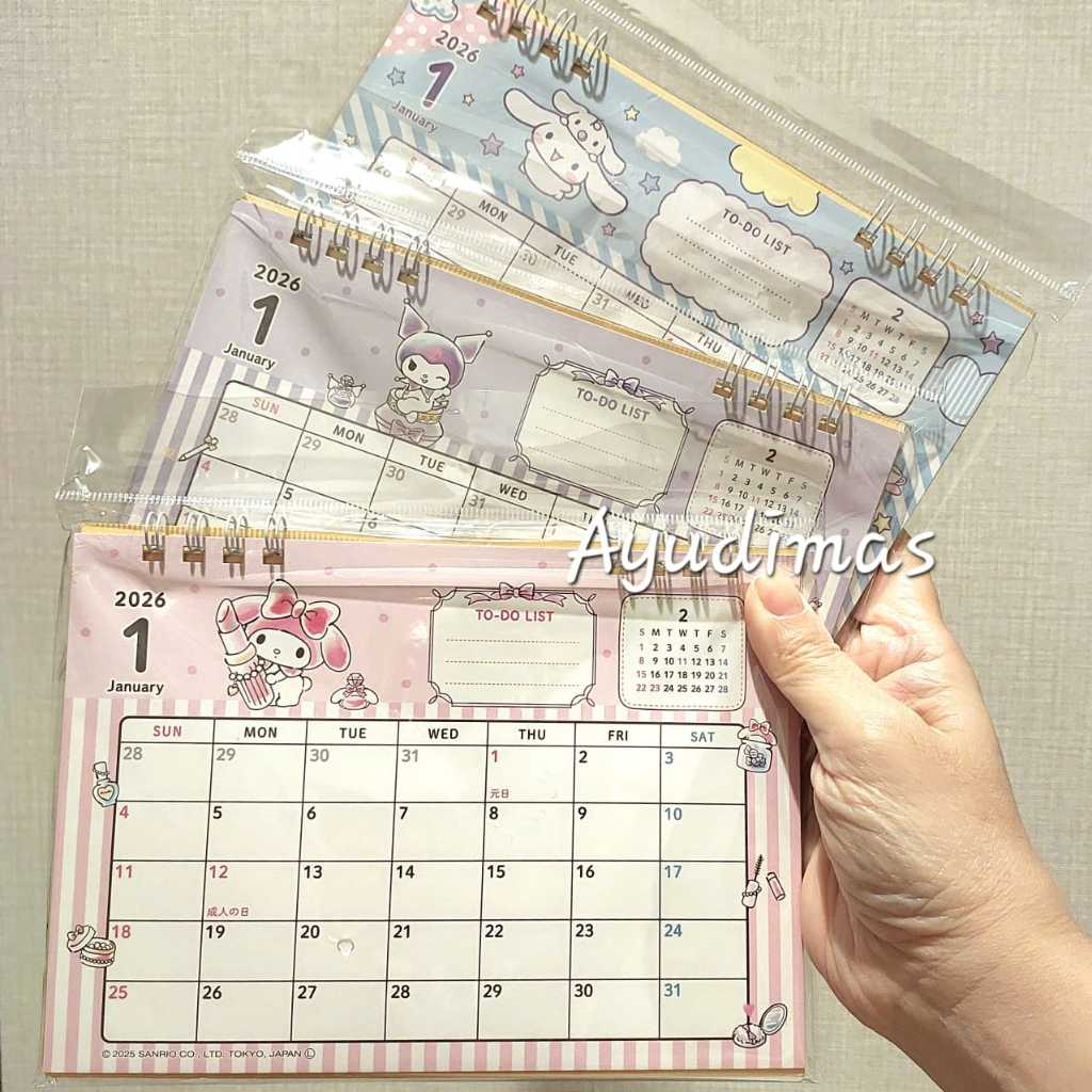 

Sanrio Desk Top Calendar - Kalender Meja / Duduk - My Melody - Kuromi - Cinnamoroll
