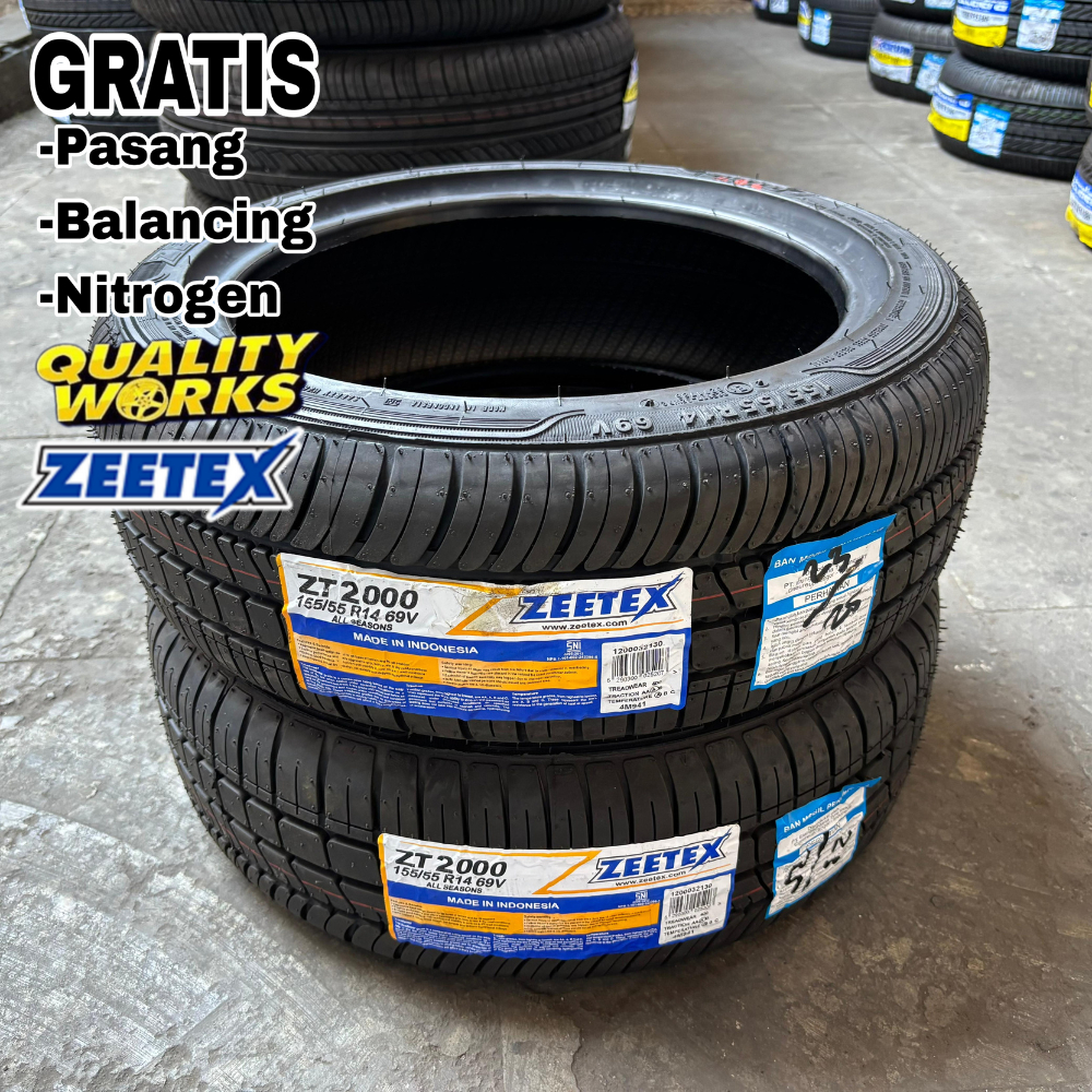 BAN MOBIL RING 14 UKURAN 155 55 R14 ZEETEX ZT-2000 BAN MOBIL 155/55 R14 TUBLLES