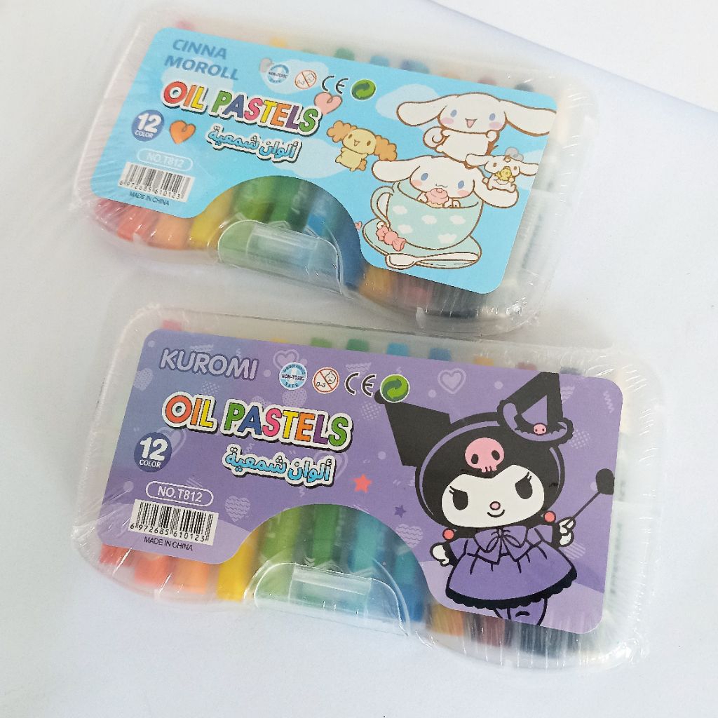 

[1 Pak] Crayon Fancy Oil Pastels 12 Warna – Karakter Lucu Kuromi & Cinnamoroll