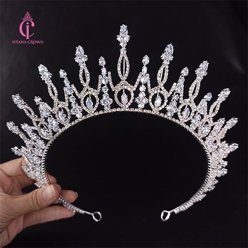 Kareen Zircon Crown - Mahkota zircon Tiara Rhinestone - Luxurious Zircon Crown