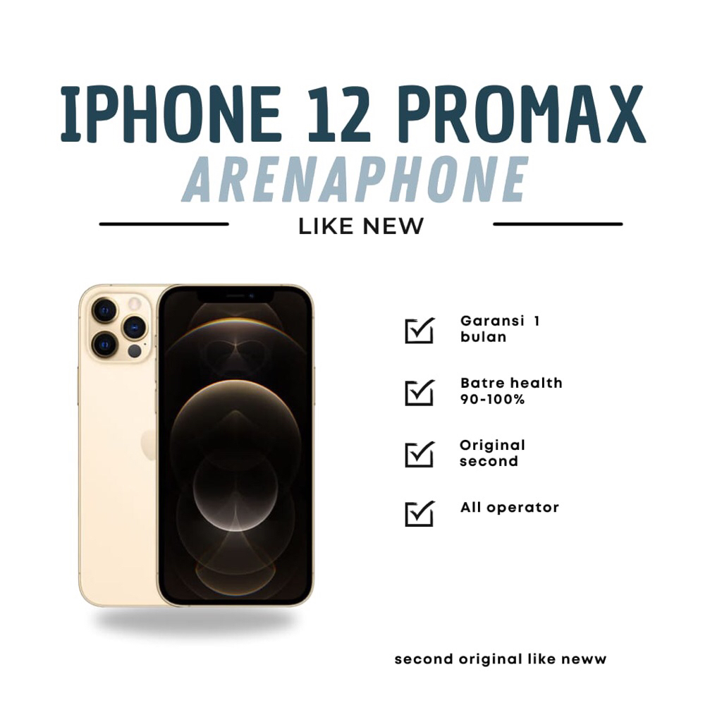 IPHONE 12PRO/12PROMAX 128GB 256GB 512GB BEKAS ORIGINAL SECOND