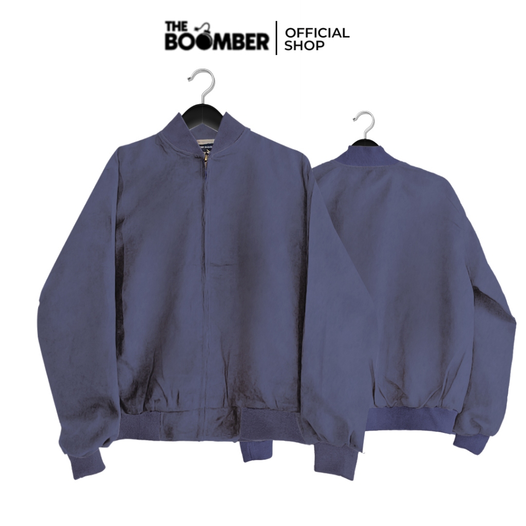 THE BOMBER - ALFRE JACKET DENIM Jaket Bomber Pria Wanita Unisex Leather Suede Biru Denim