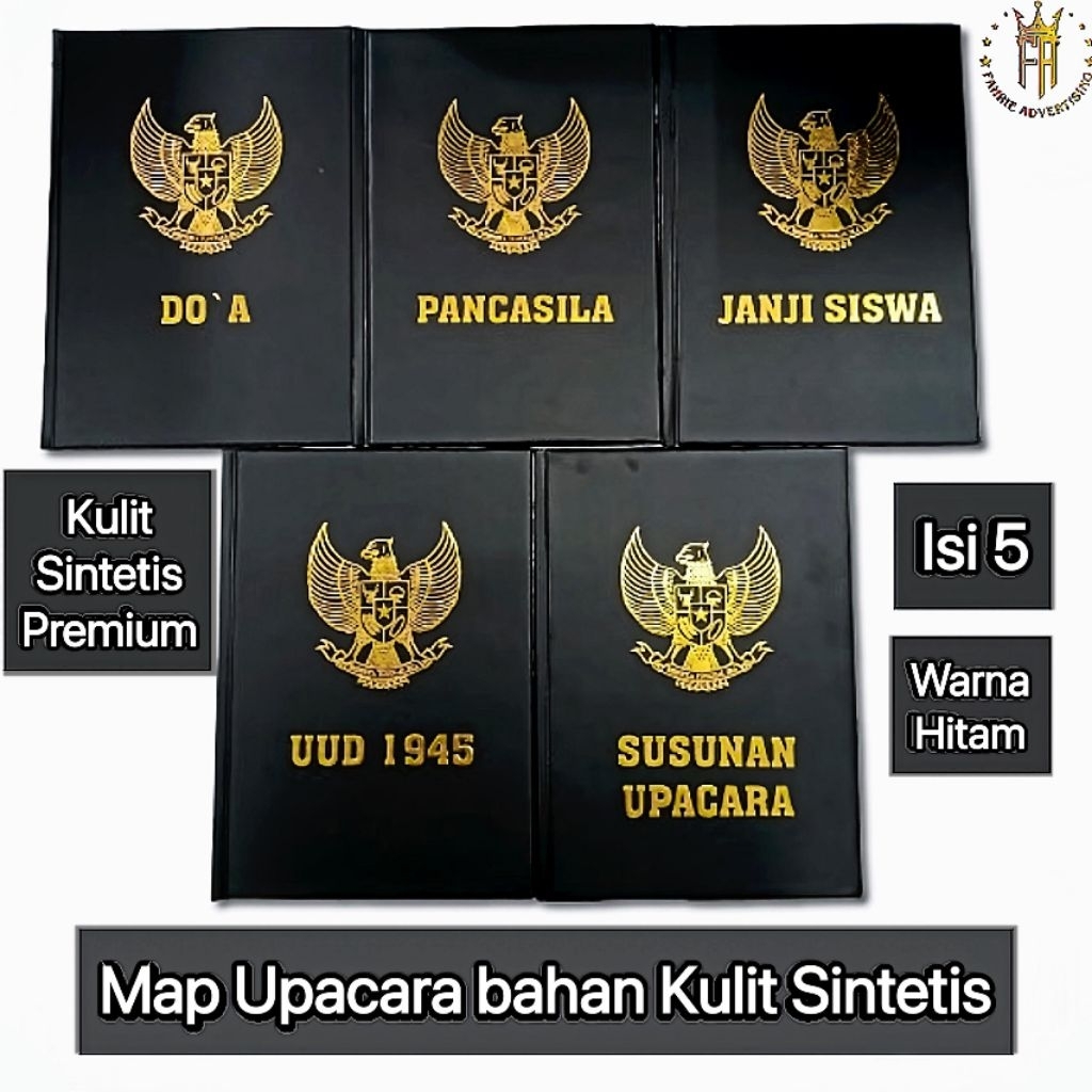 

5 PAKET MAP UPACARA KULIT SINTETIS POLLY WARNA HITAM PREMIUM