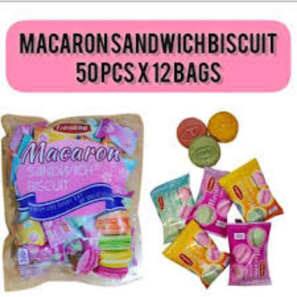 

BISCUIT MACARON SANDWICH 1PACK ISI 52PCS BERAT BERSIH 300g