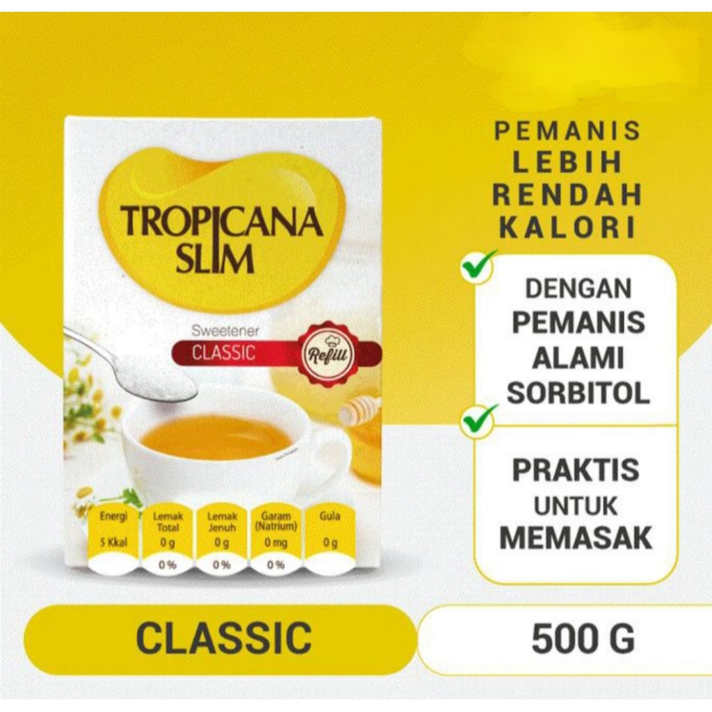 

Tropicana Slim Classic Refill 500gr-Gula Tropicana Slim