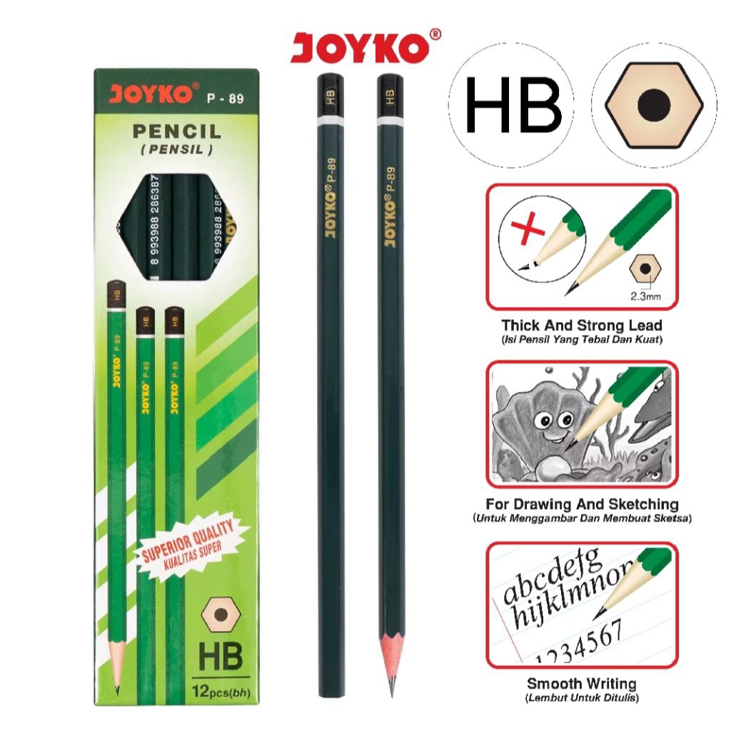 

1 Pak Pensil HB Joyko P89 Isi 12 Pcs