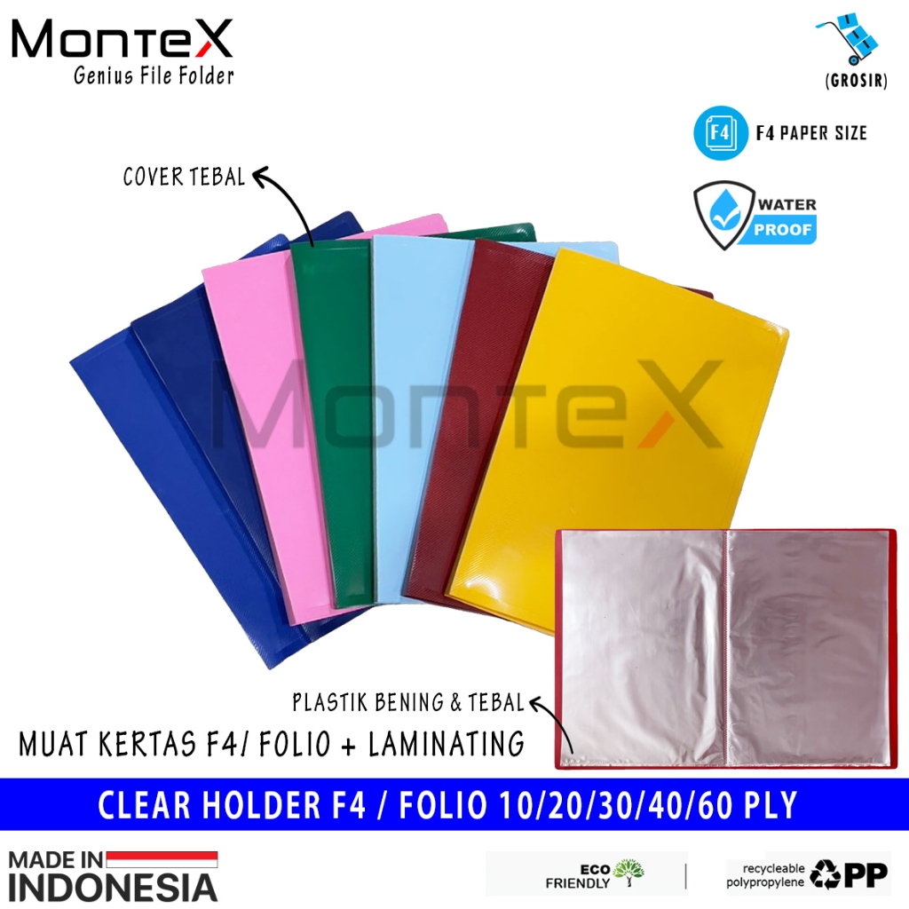 

MONTEX CLEAR HOLDER 20 PLY F4 PLASTIK BENING DISPLAY BOOK DOCUMENT KEEPER /CH 20 PLY