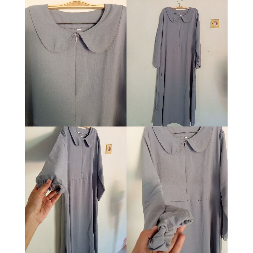 gamis polos/midi polos/gamis wanita/midi wanita/gamis crinkle/midi crinkle/midi kerah/midi lengan ka