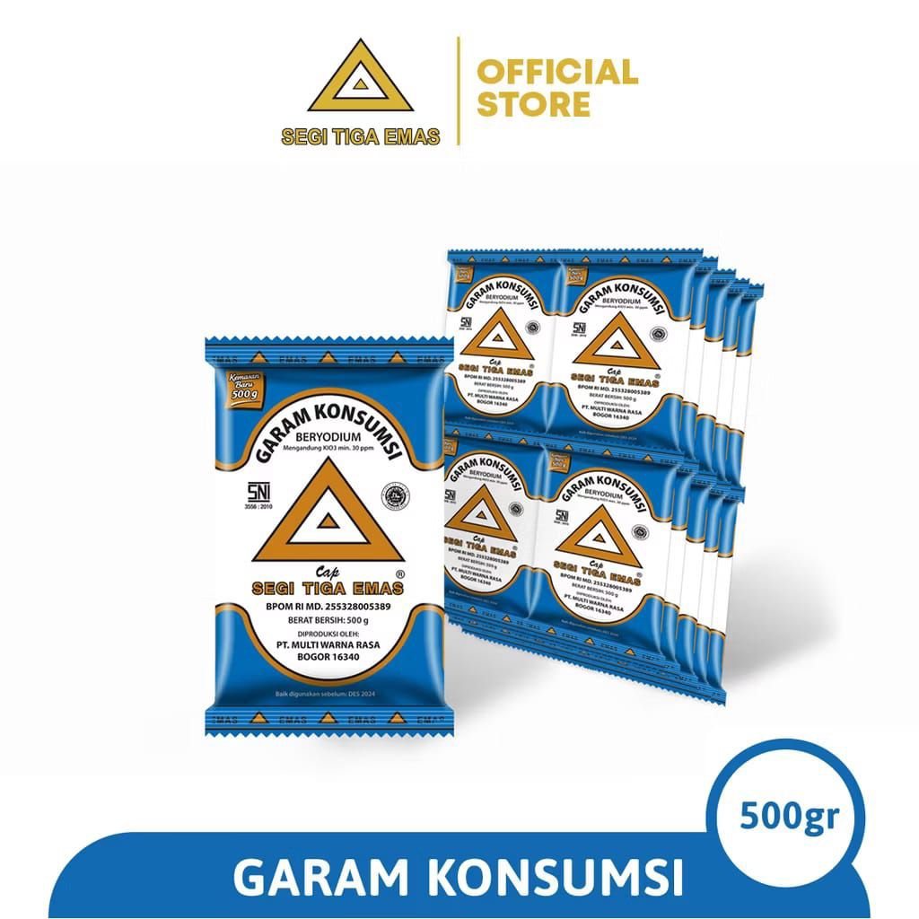 

GARAM SEGITIGA EMAS ASLI 500GR X 20 PCS