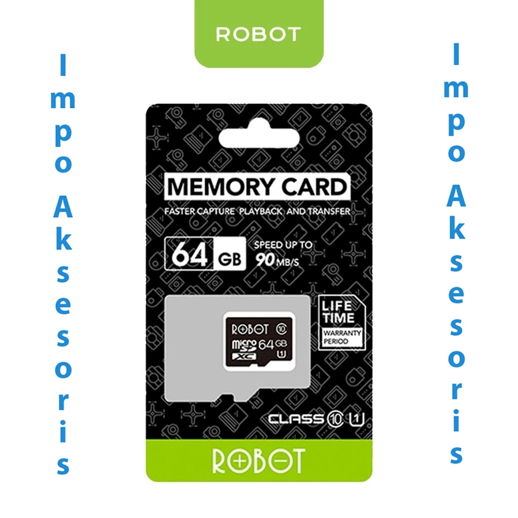 Robot Memory card Kartu Memory Hp Micro SD  4GB Clas 6/64GB Clas 10 IMPO AKSESORIS