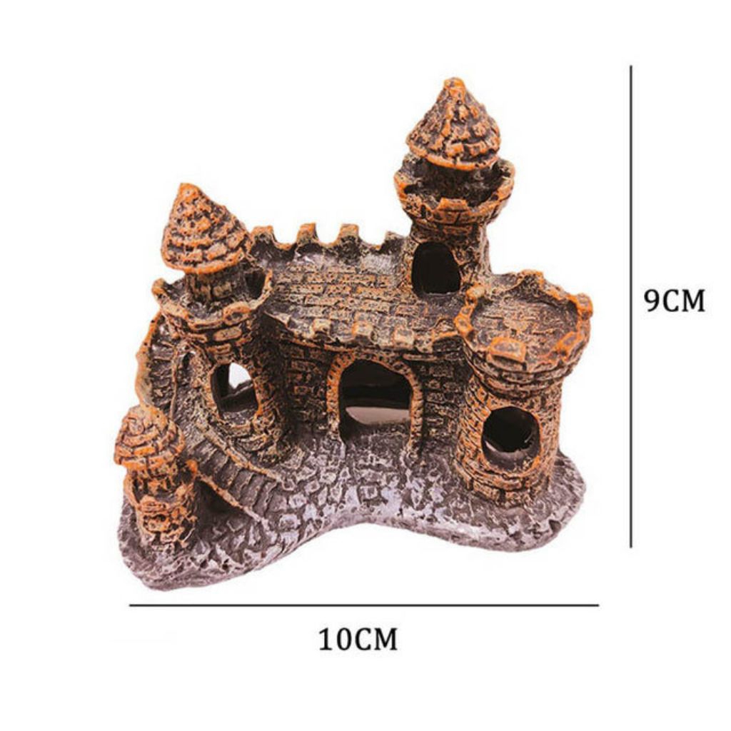 hiasan aquarium mini kastil, dekorasi aquarium mini kastil