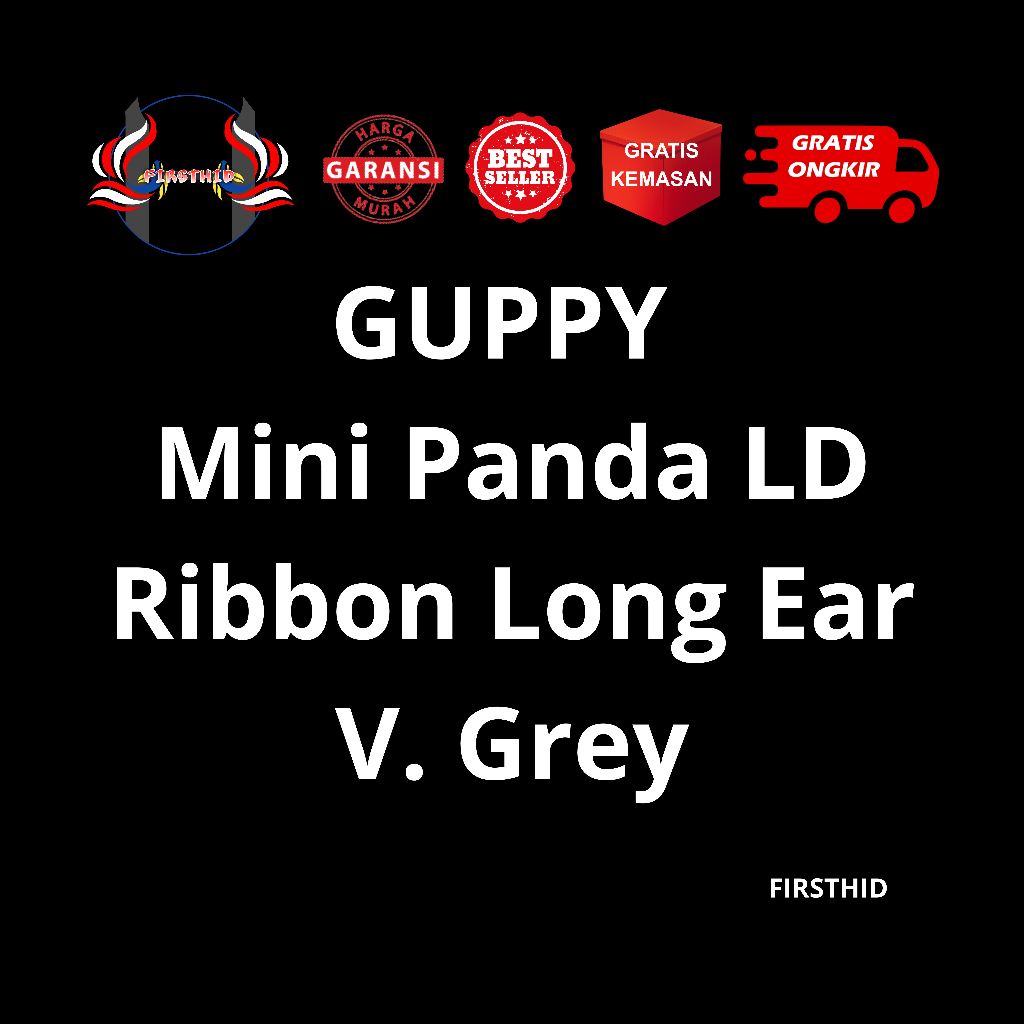 Aksesoris Akuarium GUPPY Mini Panda Ribbon Long Ear Fin C