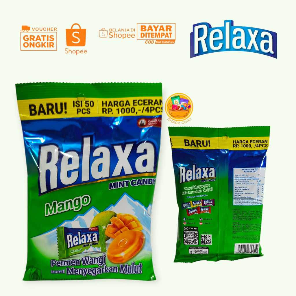 

PERMEN RELAXA MANGGO MINT CANDY PERMEN WANGI PENYEGAR MULUT