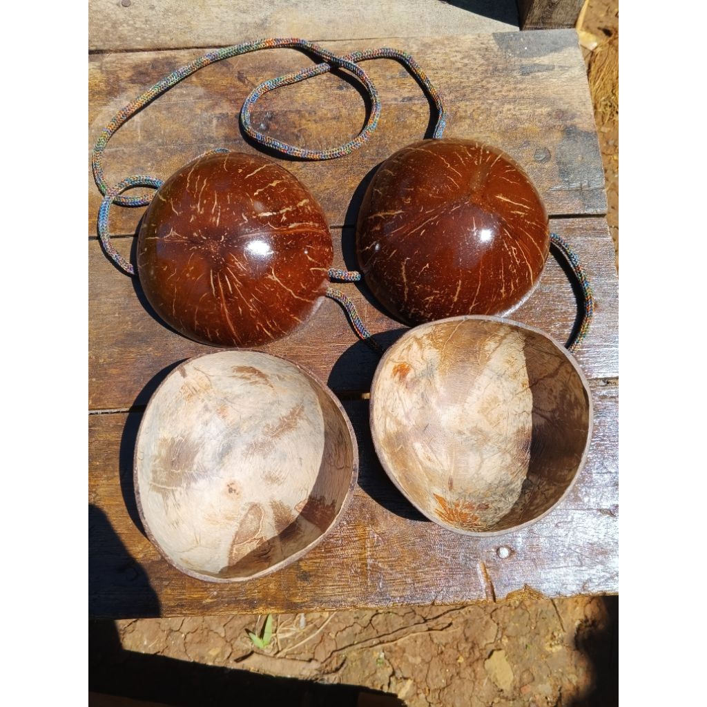 1pasang batok tari+BRA Tempurung kelapa vernis mengkilap