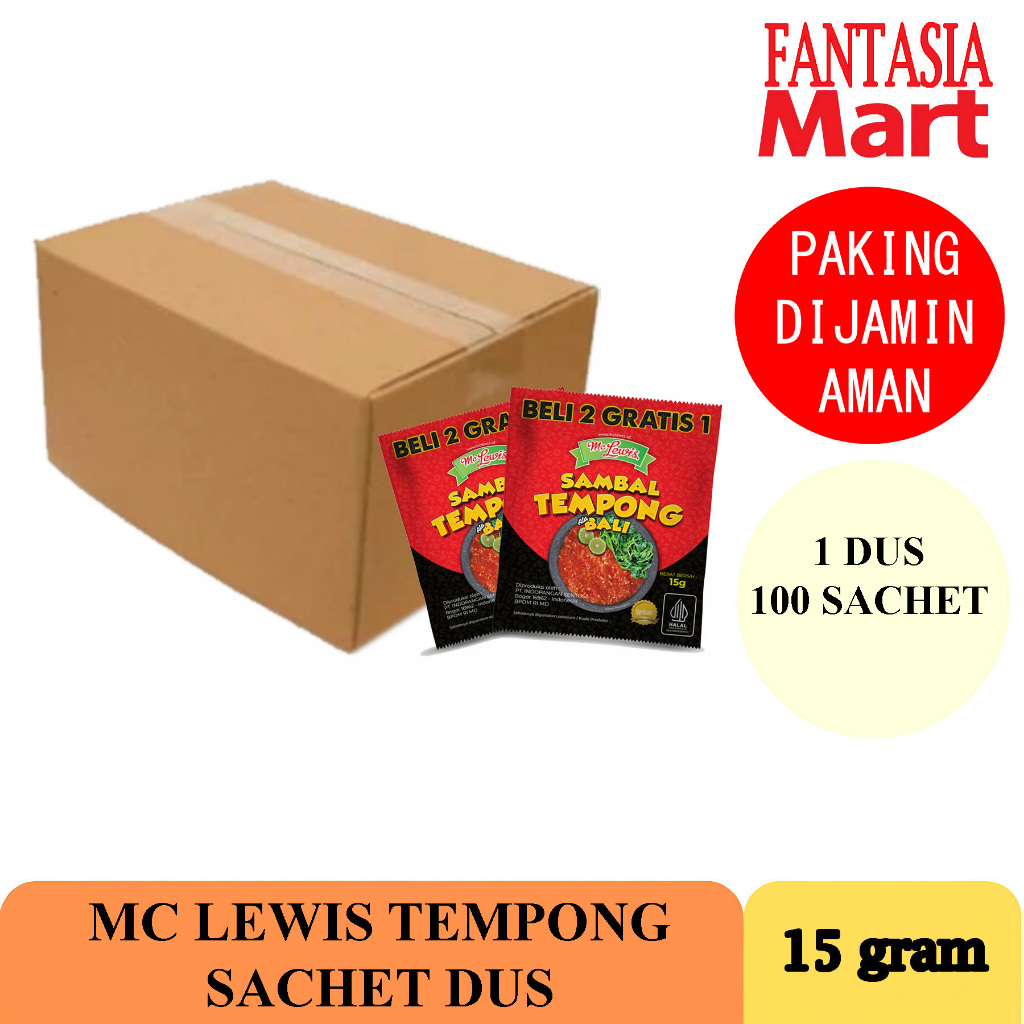

MC LEWIS SAMBAL TEMPONG ALA BALI DUS ISI 100 SACHET 15 GRAM FANTASIA DENGAN PAKING AMAN