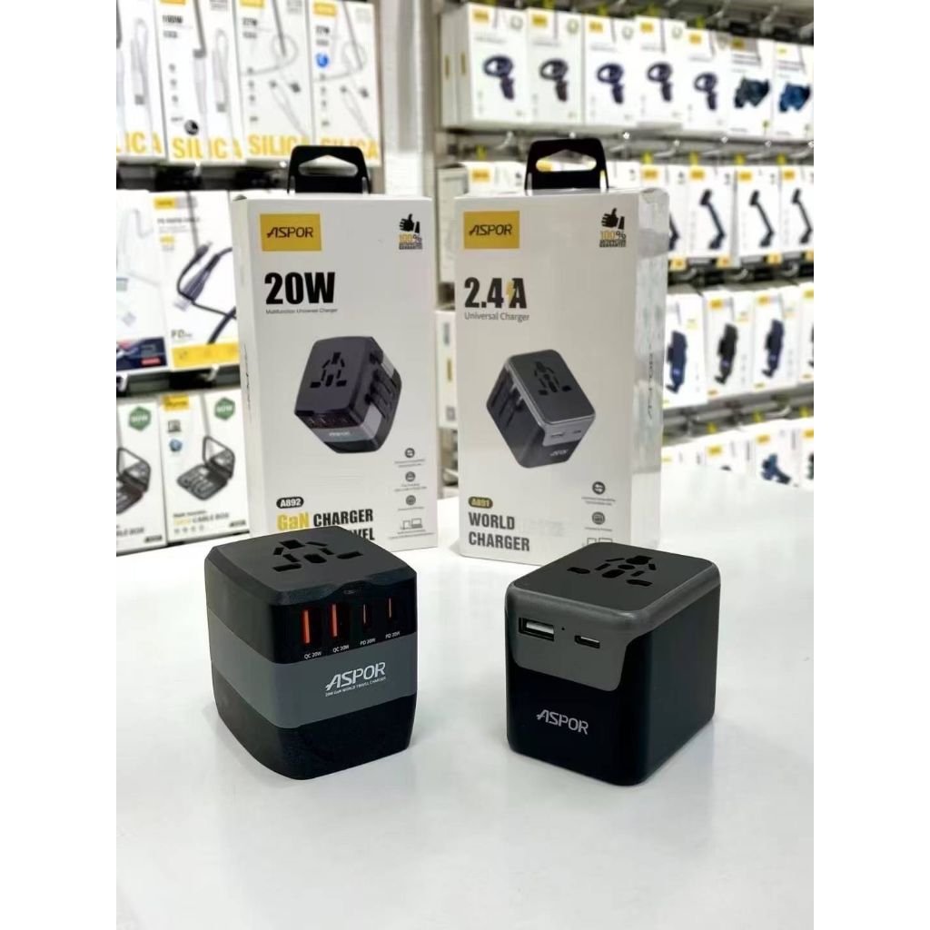 Travel Adaptor International All Country Aspor  with Universal Charge World Charger