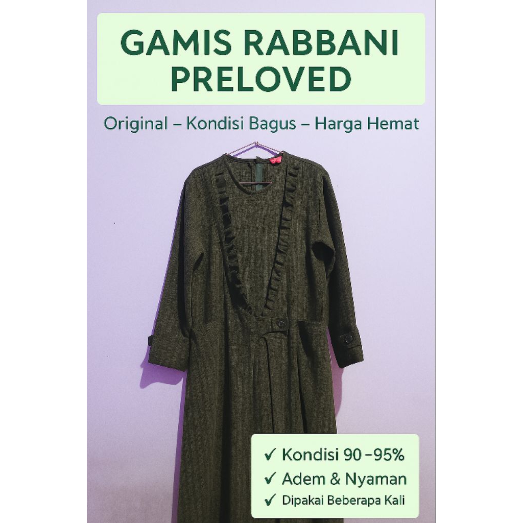 Gamis Rabbani Preloved Original – Baju Muslimah Wanita Elegan Adem Nyaman Murah