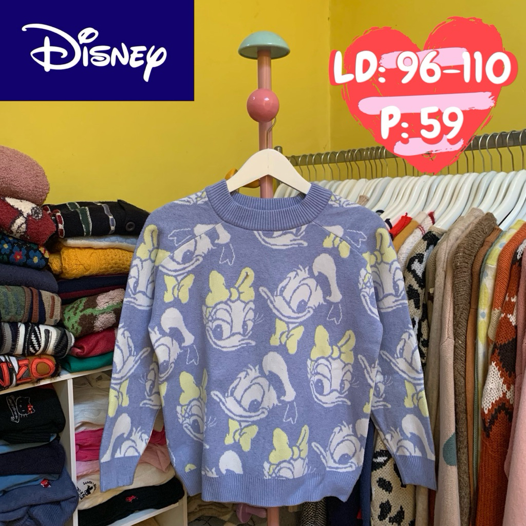 sweater rajut KNITWEAR motif & karakter CARTOON rare brand "DISNEY"