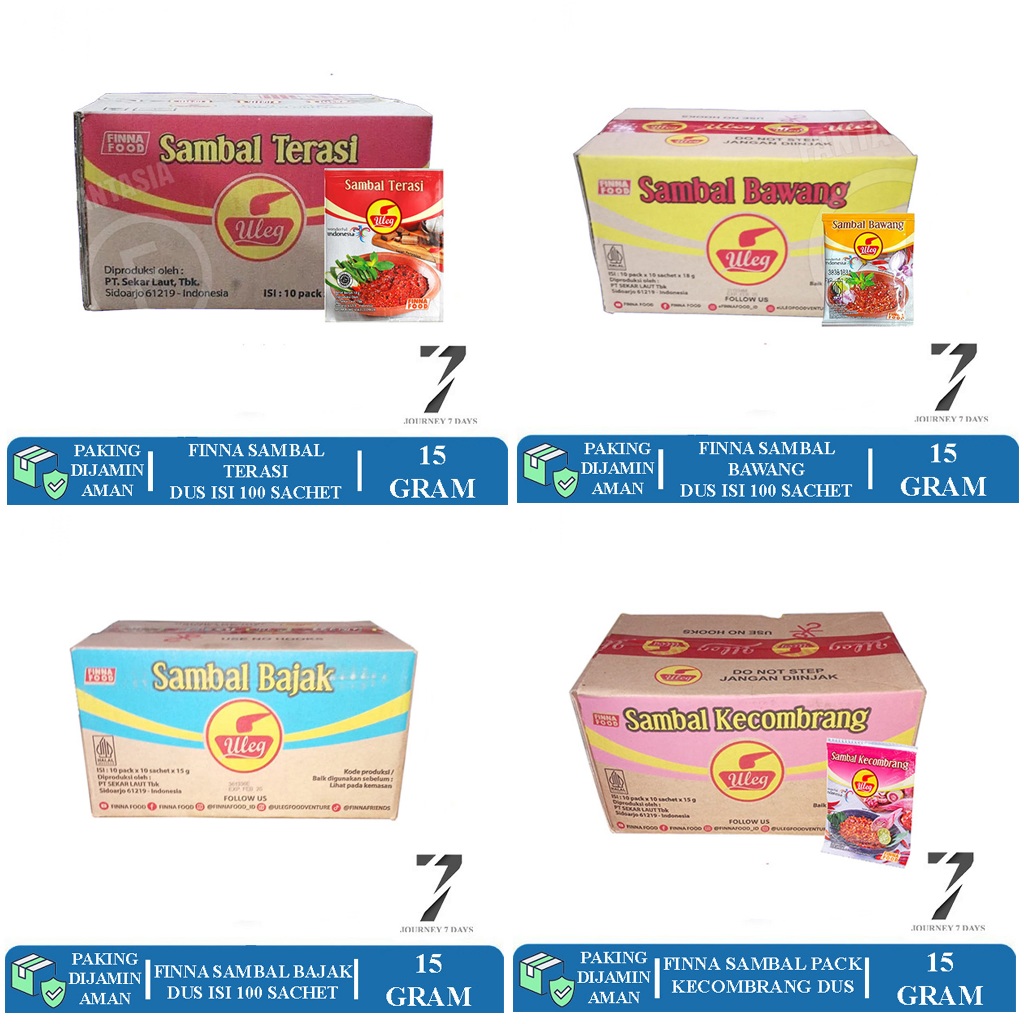 

FINNA ANEKA SAMBAL ULEG DUS ISI 100 SACHET NON COD JOURNEY 7 DAYS DENGAN PAKING AMAN