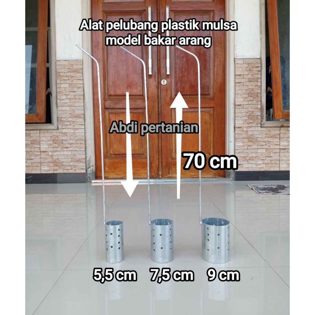 Alat Pelubang mulsa plong mulsa model bakar diameter 9 cm dan 7,5cm tinggi 70cm